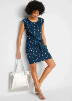 Shirtkleid mit Flügelärmeln und Druck|bonprix