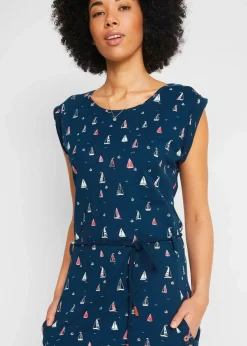 Shirtkleid mit Flügelärmeln und Druck|bonprix