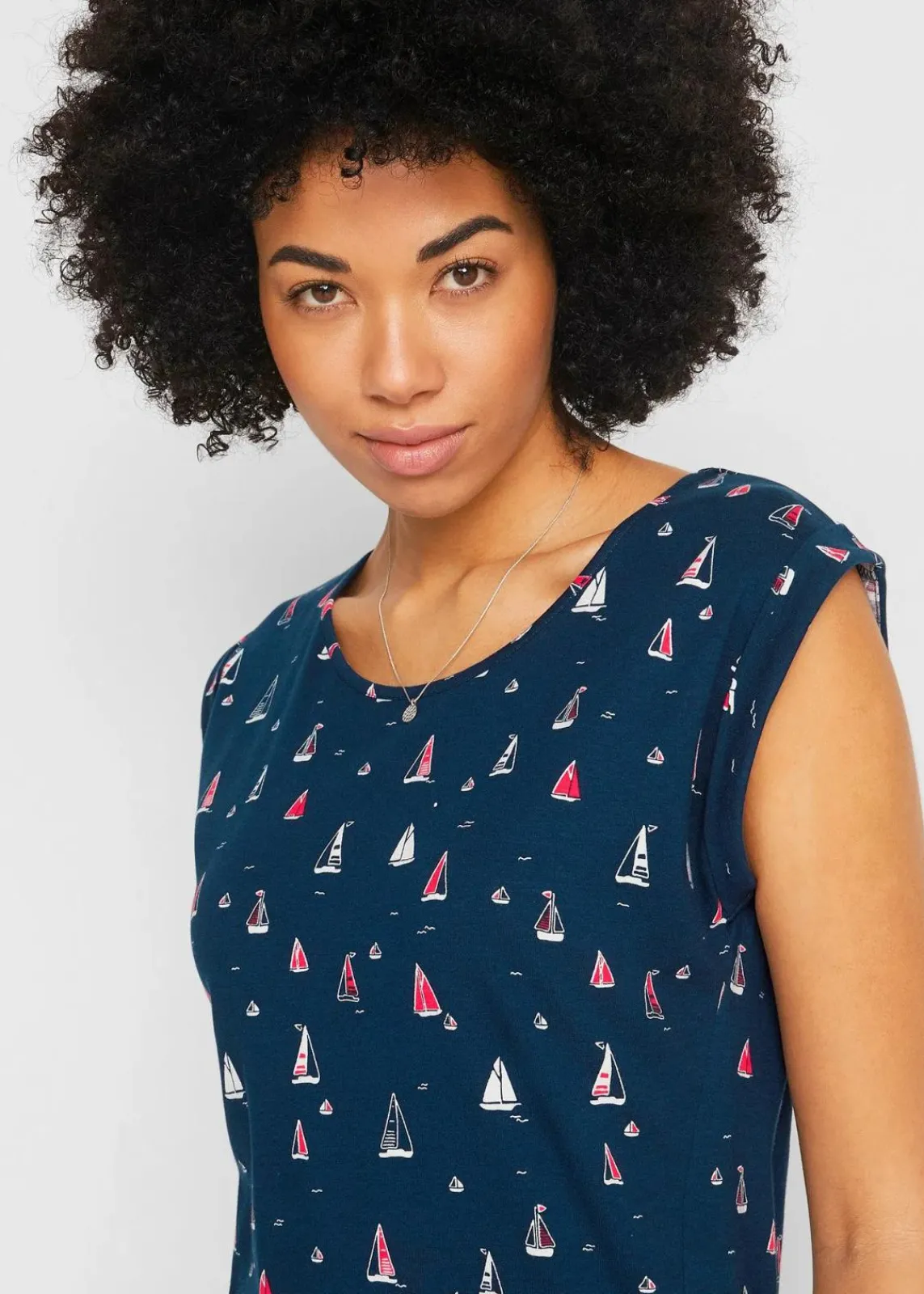 Shirtkleid mit Flügelärmeln und Druck|bonprix