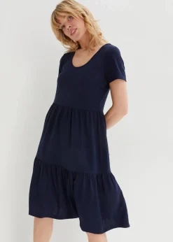 Shirtkleid mit Strukturmuster aus Viskose-Mix|bonprix Online