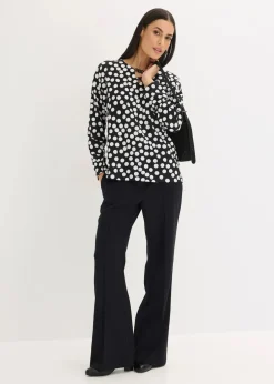 bonprix Shirts & Tops|Shirt-Tunika schwarz/wollweiß gepunktet