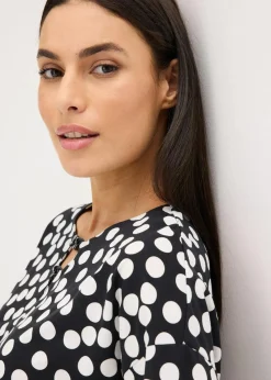 bonprix Shirts & Tops|Shirt-Tunika schwarz/wollweiß gepunktet