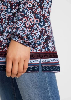 bonprix Shirts & Tops|Nachhaltigere Materialien|Shirt-Tunika aus Baumwoll-Viskose-Mix dunkelblau floral