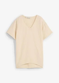 bonprix Bekleidung·Jacken & Mäntel|Blusen & Tuniken|Shirt-Tunika aus softem Musselin hellsand