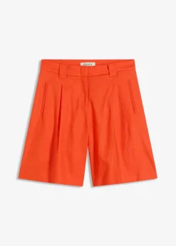 bonprix Bekleidung·Outdoorbekleidung|Bekleidung·Kleider|Shorts aus leichtem Leinen-Mix mohnrot