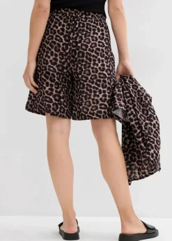 bonprix Bekleidung·Outdoorbekleidung|Bekleidung·Kleider|Shorts aus softem Musselin beige leo bedruckt
