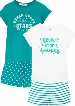 Shorty aus reiner Baumwolle mit kurzen Ärmeln (4-tlg. Set)|bonprix Sale