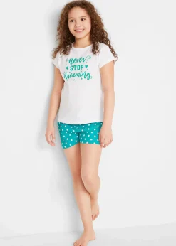 Shorty aus reiner Baumwolle mit kurzen Ärmeln (4-tlg. Set)|bonprix Sale