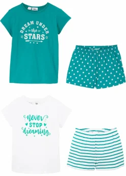 Shorty aus reiner Baumwolle mit kurzen Ärmeln (4-tlg. Set)|bonprix Sale