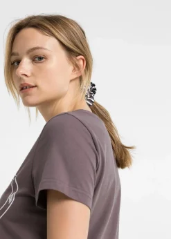 bonprix Wäsche·Nachtwäsche|Nachhaltigere Materialien|Shorty mit Haargummi rauchbeere gestreift