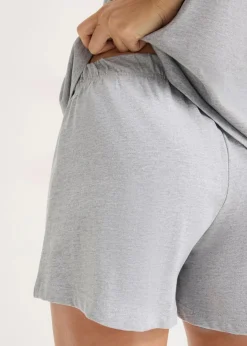 bonprix Wäsche·Basics|Wäsche·Nachtwäsche|Shorty mit Knopfleiste hellgrau meliert