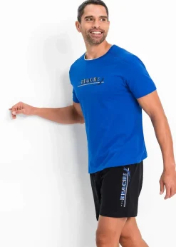 bonprix Wäsche|Große Größen|Shorty mit weicher Baumwolle azurblau/schwarz