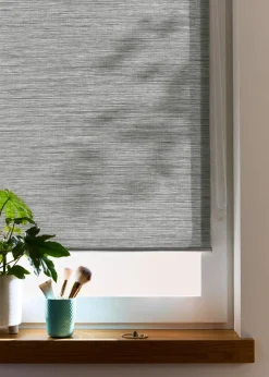 bonprix Rollos|Sichtschutzrollo in Bambus Optik silbergrau