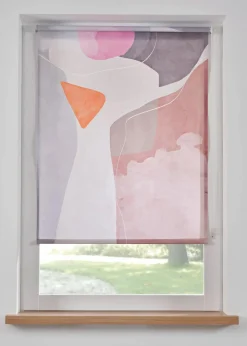 bonprix Rollos|Sichtschutzrollo mit grafischem Druck creme/bunt