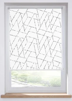 bonprix Rollos|Sichtschutzrollo mit Grafikdruck weiß/grau