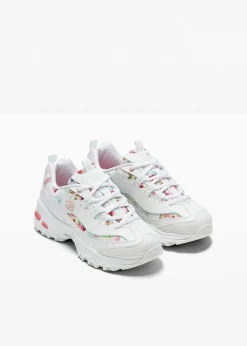 Skechers High Heels|Sneaker|Chunky Sneaker mit Memory Foam weiß geblümt