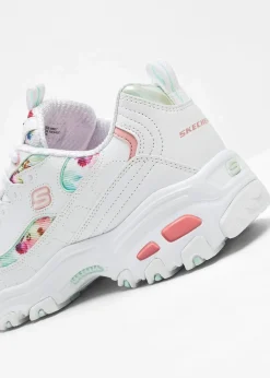 Skechers High Heels|Sneaker|Chunky Sneaker mit Memory Foam weiß geblümt