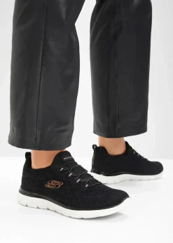 Skechers High Heels|Komfortschuhe|Komfort-Sneaker mit Memory Foam schwarz leo bedruckt