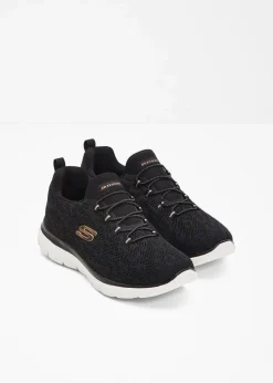 Skechers High Heels|Komfortschuhe|Komfort-Sneaker mit Memory Foam schwarz leo bedruckt