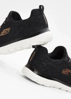Skechers High Heels|Komfortschuhe|Komfort-Sneaker mit Memory Foam schwarz leo bedruckt