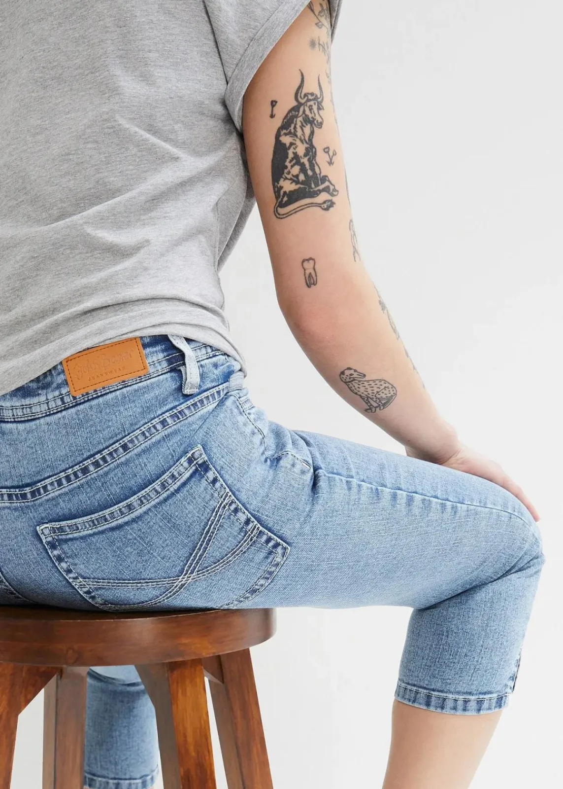 Skinny Jeans Mid Waist, knieumspielend Stretch|bonprix Clearance