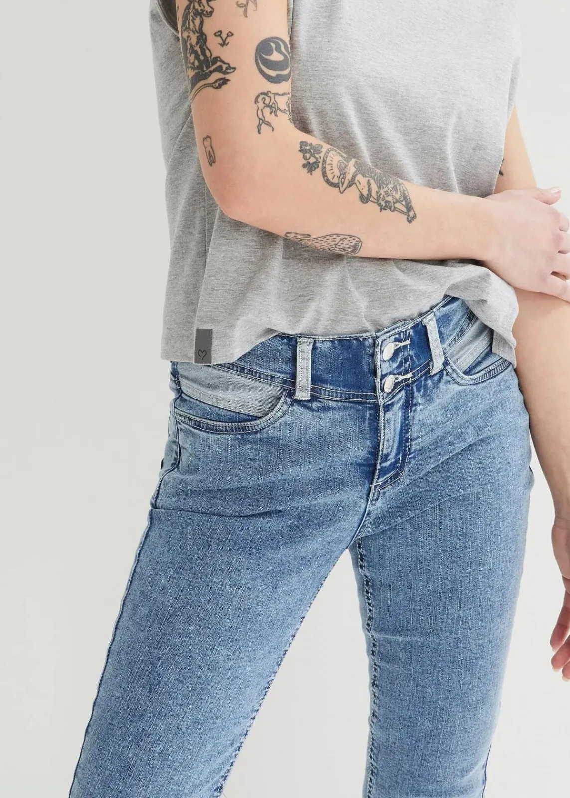 Skinny Jeans Mid Waist, knieumspielend Stretch|bonprix Clearance