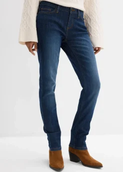 bonprix Jeans|Kurzgrößen|Skinny Jeans Mid Waist, Stretch dunkelblau used
