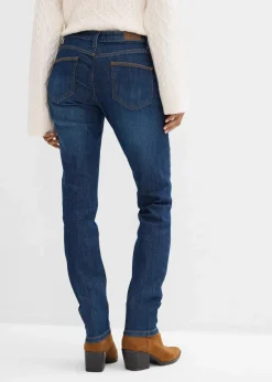 bonprix Jeans|Kurzgrößen|Skinny Jeans Mid Waist, Stretch dunkelblau used