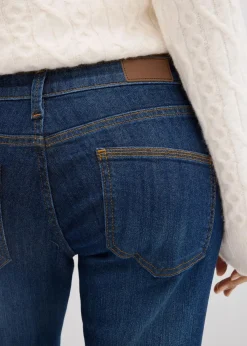 bonprix Jeans|Kurzgrößen|Skinny Jeans Mid Waist, Stretch dunkelblau used