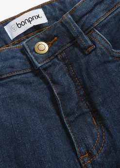 bonprix Jeans|Kurzgrößen|Skinny Jeans Mid Waist, Stretch dunkelblau used