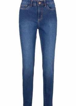 bonprix Jeans|Bekleidung·Shirts & Tops|Skinny Jeans Mid Waist, Stretch blau denim used