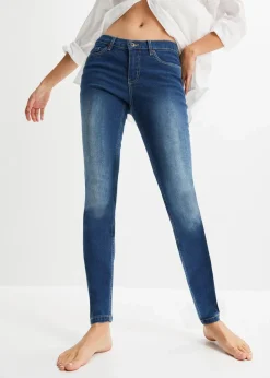 bonprix Bekleidung·Shirts & Tops|Jeans|Skinny Jeans Mid Waist, Stretch blau denim