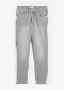 bonprix Jeans|Kurzgrößen|Skinny-Jeans High Waist, 7/8 Komfort-Stretch hellgrau denim