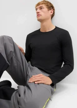 bonprix Große Größen|Basics|Slim Fit Langarm-Thermoshirt (2er Pack) cremeweiß/schwarz