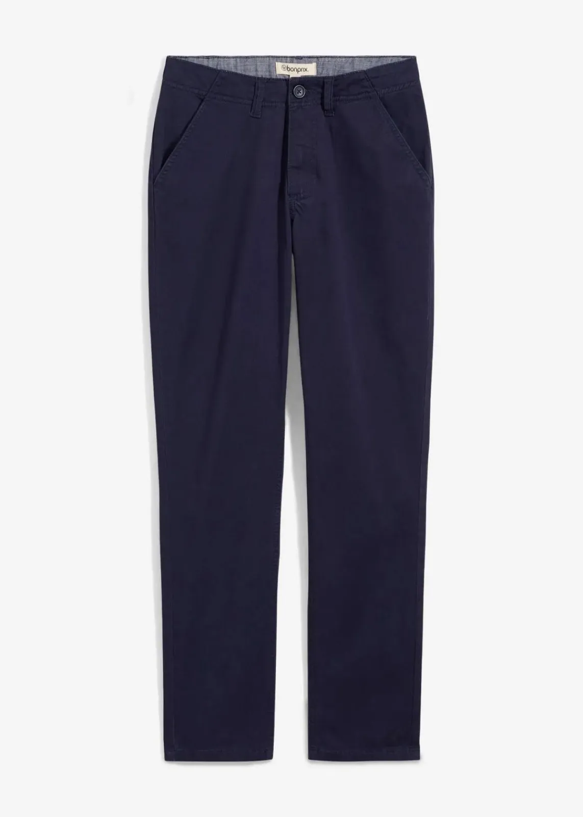 bonprix Jungen 9-16 Jahre·Hosen|Slim Fit Stretch-Chinohose mit verstellbarem Bund, Straight dunkelblau