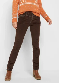 bonprix Bekleidung·Kleider|Hosen|Slim Fit Stretch-Cordhose dunkelbraun used
