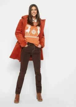 bonprix Bekleidung·Kleider|Hosen|Slim Fit Stretch-Cordhose dunkelbraun used