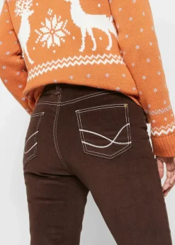 bonprix Bekleidung·Kleider|Hosen|Slim Fit Stretch-Cordhose dunkelbraun used