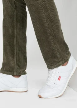 bonprix Hosen|Große Größen|Slim Fit Stretch-Cordhose mit Komfortschnitt dunkeloliv