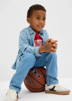 Slim Fit Stretch-Jeans mit verstellbarem Bund, Straight|bonprix Hot