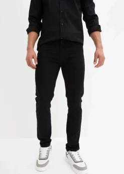 bonprix Große Größen|Basics|Slim Fit Stretch-Jeans, Straight schwarz