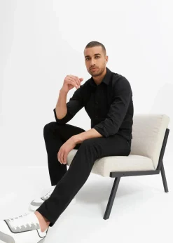 bonprix Große Größen|Basics|Slim Fit Stretch-Jeans, Straight schwarz