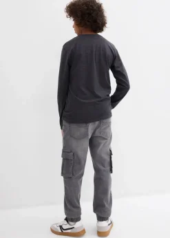 bonprix Jungen 9-16 Jahre·Jeans|Slim Fit Stretch-Schlupfjeans dunkelgrau denim