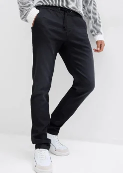 bonprix Große Größen|Sweat|Slim Fit Sweat-Jeans, Straight schwarz denim