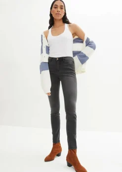 bonprix Jeans|Bekleidung·Shirts & Tops|Slim Jeans High Waist, Shaping schwarz used