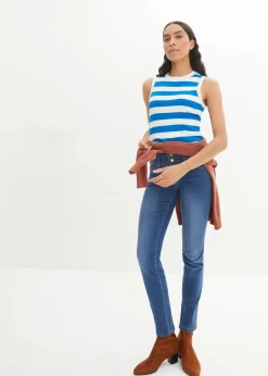 bonprix Jeans|Bekleidung·Shirts & Tops|Slim Jeans High Waist, Shaping blau used