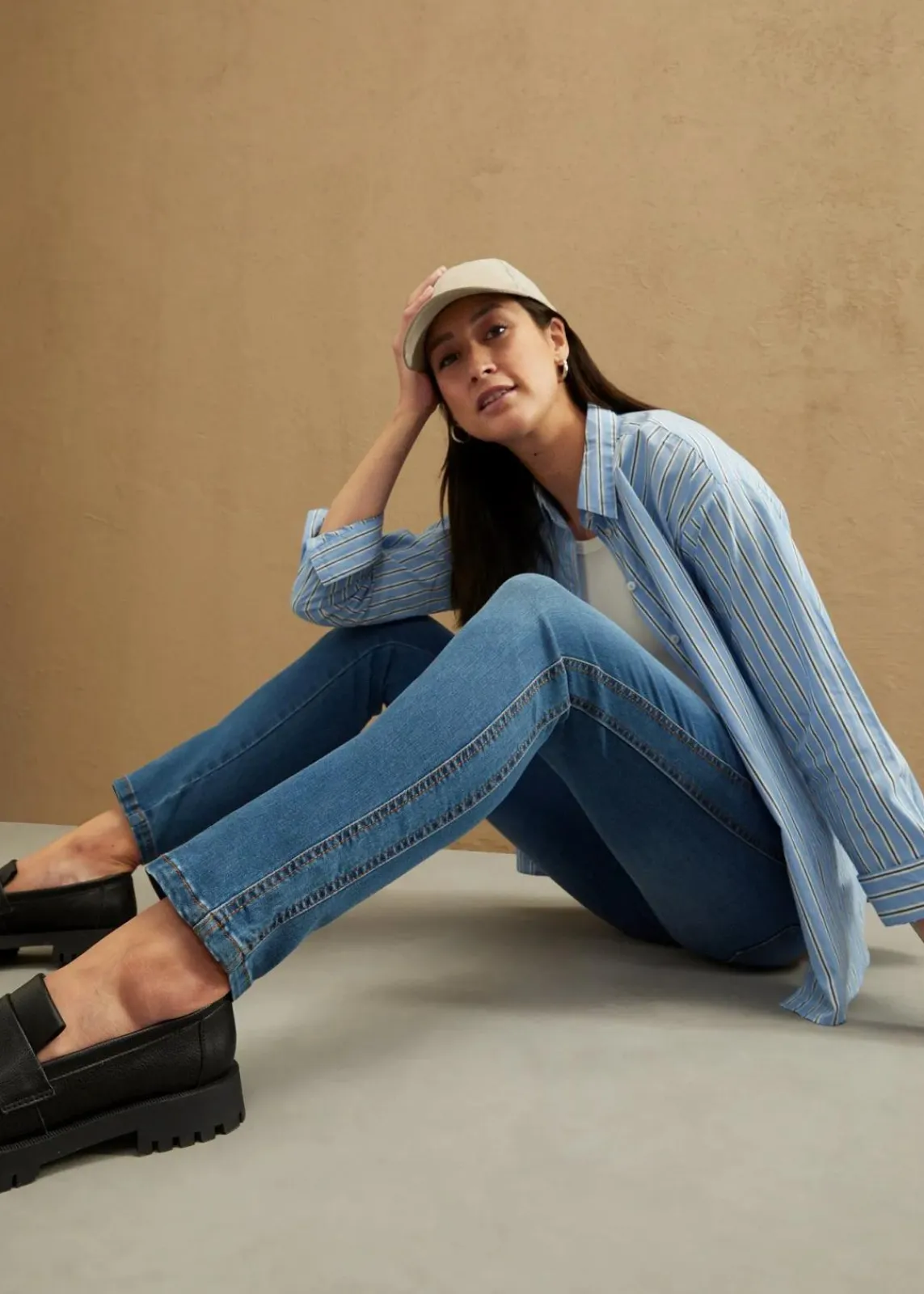 bonprix Jeans|Bekleidung·Shirts & Tops|Slim Jeans High Waist, Shaping blau used