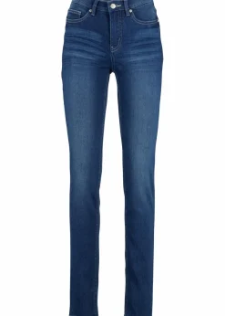 bonprix Kurzgrößen|Bekleidung·Shirts & Tops|Slim Jeans Mid Waist, Stretch blau used