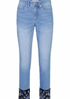 bonprix Jeans|Slim-Fit-Jeans Mid Waist, Stretch blau denim
