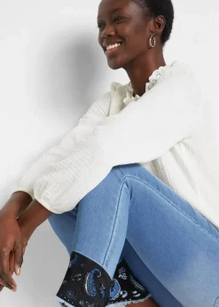 bonprix Jeans|Slim-Fit-Jeans Mid Waist, Stretch blau denim